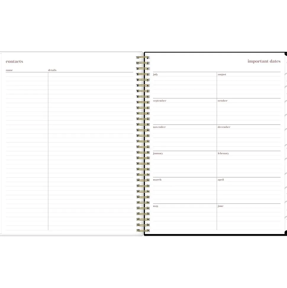 2024-2025 Blue Sky Belinda Selene Lucy 8.5" x 11" Academic Weekly & Monthly Planner, Black/Pink (144970)
