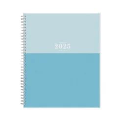 2025 Blue Sky Blue Block 8.5" x 11" Weekly & Monthly Planner, Plastic Cover, Blue (152253)