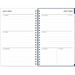 2024-2025 Blue Sky Chanson 5" x 8" Academic Weekly & Monthly Planner, Plastic Cover, Blue (128694-A25)
