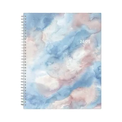 2024-2025 Blue Sky Cloudsy 8.5" x 11" Academic Weekly & Monthly Planner, Plastic Cover, Blue/Brown (150126)