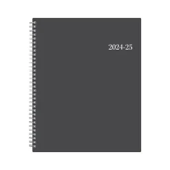 2024-2025 Blue Sky Collegiate 8.5" x 11" Academic Weekly & Monthly Planner, Plastic Cover, Gray (100135-A25)