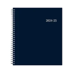 2024-2025 Blue Sky Collegiate 8" x 10" Academic Monthly Planner, Plastic Cover, Navy (148674-A25)