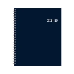 2024-2025 Blue Sky Collegiate Navy 8.5" x 11" Academic Weekly & Monthly Planner, Plastic Cover, Navy (148672-A25)