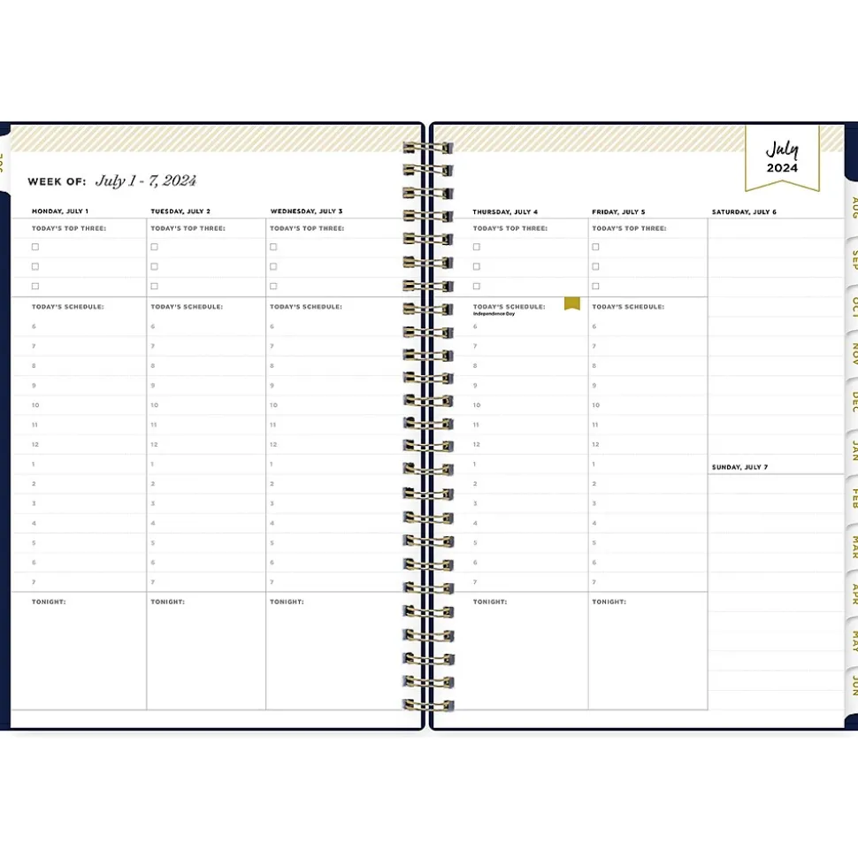 2024-2025 Blue Sky Day Designer Academic 5.88" x 8.63" Academic Weekly & Monthly Planner, Deep Blue (150139)