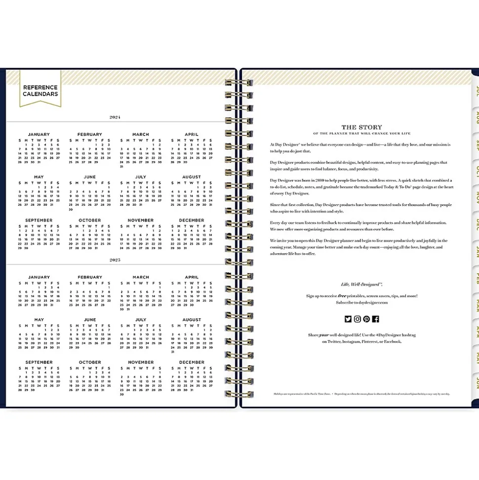 2024-2025 Blue Sky Day Designer Academic 5.88" x 8.63" Academic Weekly & Monthly Planner, Deep Blue (150139)