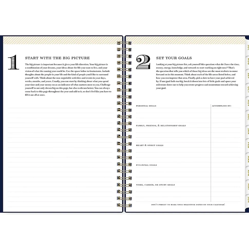 2024-2025 Blue Sky Day Designer Academic 5.88" x 8.63" Academic Weekly & Monthly Planner, Deep Blue (150139)