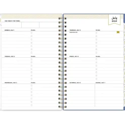 2024-2025 Blue Sky Day Designer Blurred Spring Lilac 5" x 8" Academic Weekly & Monthly Planner, Plastic Cover, Multicolor