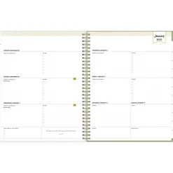 2025 Blue Sky Day Designer Fiore Cream 8.5" x 11" Weekly & Monthly Planner, Plastic Cover, Multicolor (148140)