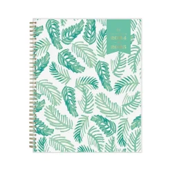 2024-2025 Blue Sky Day Designer Palms 8.5" x 11" Academic Weekly & Monthly Planner, Plastic Cover, White/Green (137891-A25)