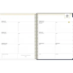 2024-2025 Blue Sky Day Designer Peyton Navy 8.5" x 11" Academic Weekly & Monthly Planner, Plastic Cover, Multicolor