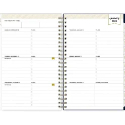2025 Blue Sky Day Designer Peyton Navy 5" x 8" Weekly & Monthly Planner, Plastic Cover, Multicolor (103620-25)