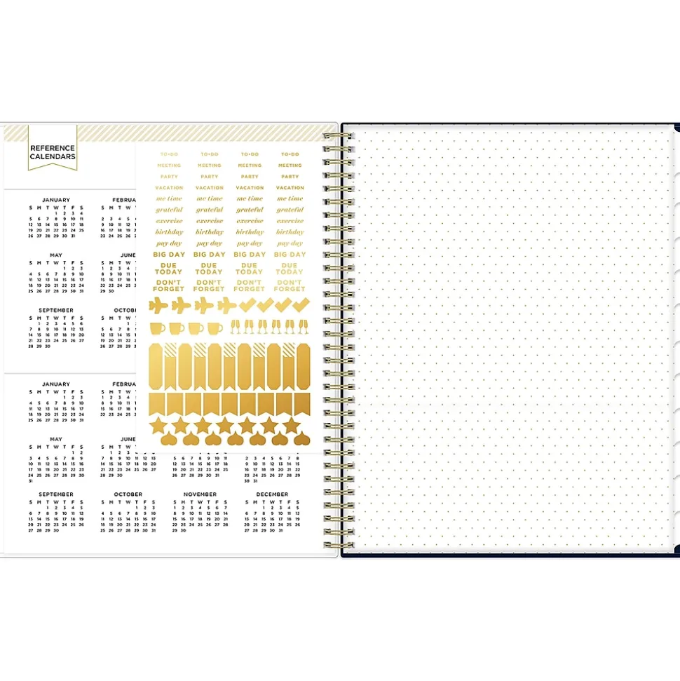 2025 Blue Sky Day Designer Peyton Navy 8.5" x 11" Weekly & Monthly Planner, Plastic Cover, Multicolor (103617-25)