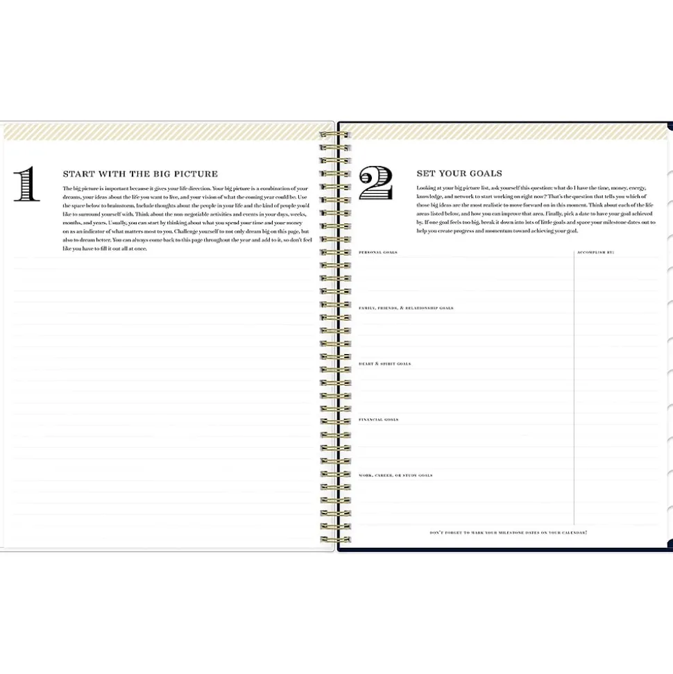 2025 Blue Sky Day Designer Peyton Navy 8.5" x 11" Weekly & Monthly Planner, Plastic Cover, Multicolor (103617-25)