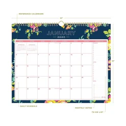 2025 Blue Sky Day Designer Peyton Navy 15" x 12" Monthly Wall Calendar (103627-25)