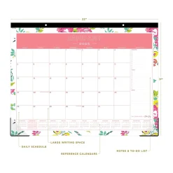 2025 Blue Sky Day Designer Peyton White 22" x 17" Monthly Desk Pad Calendar (103631-25)