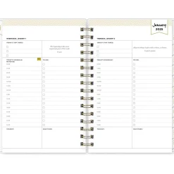 2025 Blue Sky Day Designer Rugby Stripe 5" x 8" Daily & Monthly Planner, Plastic Cover, Navy/White (103623-25)