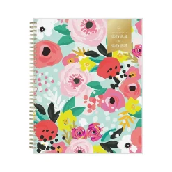 2024-2025 Blue Sky Day Designer Secret Garden Mint 8.5" x 11" Academic Weekly & Monthly Planner, Plastic Cover, Multicolor