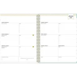2025 Blue Sky Day Designer Secret Garden Mint Green 8.5" x 11" Weekly & Monthly Planner, Plastic Cover, Multicolor