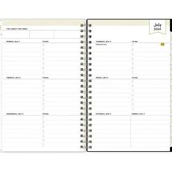 2024-2025 Blue Sky Day Designer Somerset Black 5" x 8" Academic Weekly & Monthly Planner, Plastic Cover, Multicolor (144856)