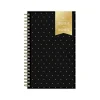 2024-2025 Blue Sky Day Designer Swiss Dot 5" x 8" Academic Weekly & Monthly Planner, Black/Gold (150137)