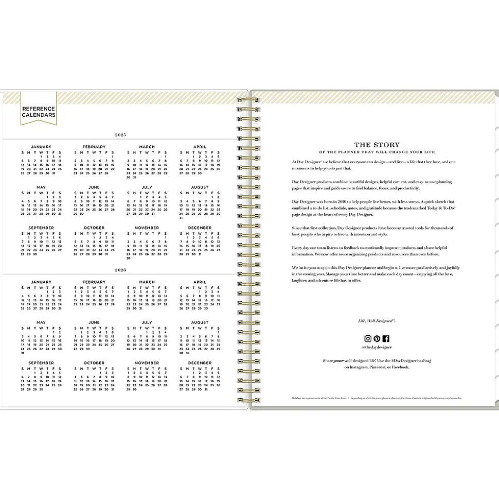 2025 Blue Sky Day Designer Tess 8.5" x 11" Weekly Planner, Plastic Cover, Tan/Off-White (148144)