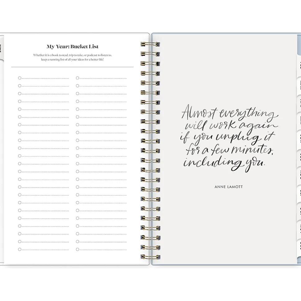 2025 Blue Sky Day Designer The Everygirl Evan Blue 5" x 8" Weekly & Monthly Planner, Plastic Cover, Blue/White (150778)