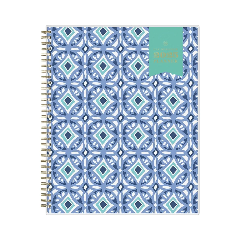 2025 Blue Sky Day Designer Tile 8.5" x 11" Weekly & Monthly Planner, Plastic Cover, Blue/White (101411-25)