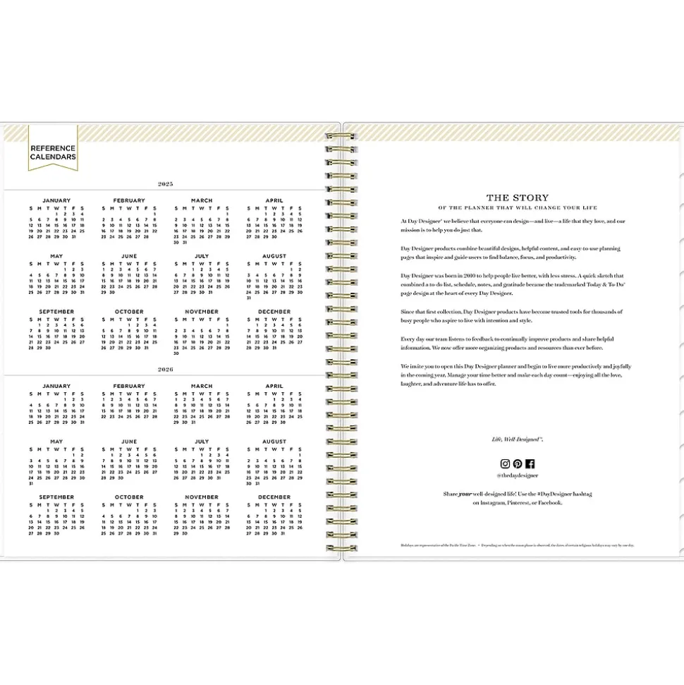 2025 Blue Sky Day Designer Tile 8.5" x 11" Weekly & Monthly Planner, Plastic Cover, Blue/White (101411-25)