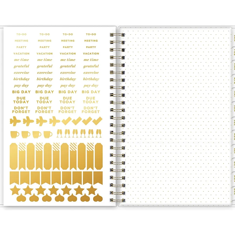 2025 Blue Sky Day Designer Tile 5" x 8" Weekly & Monthly Planner, Plastic Cover, Blue/White (101410-25)