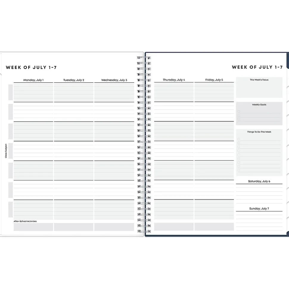 2024-2025 Blue Sky Decosta Blue 8.5" x 11" Academic Weekly & Monthly Student Planner, Plastic Cover (150459)