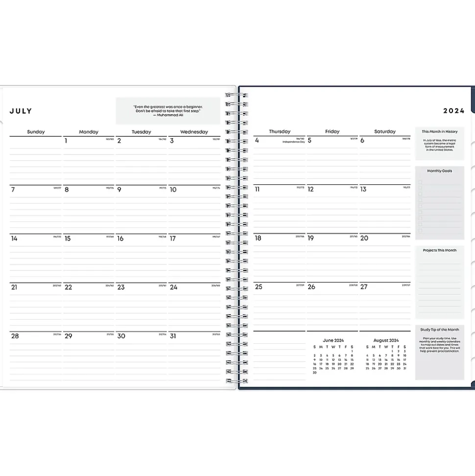 2024-2025 Blue Sky Decosta Blue 8.5" x 11" Academic Weekly & Monthly Student Planner, Plastic Cover (150459)