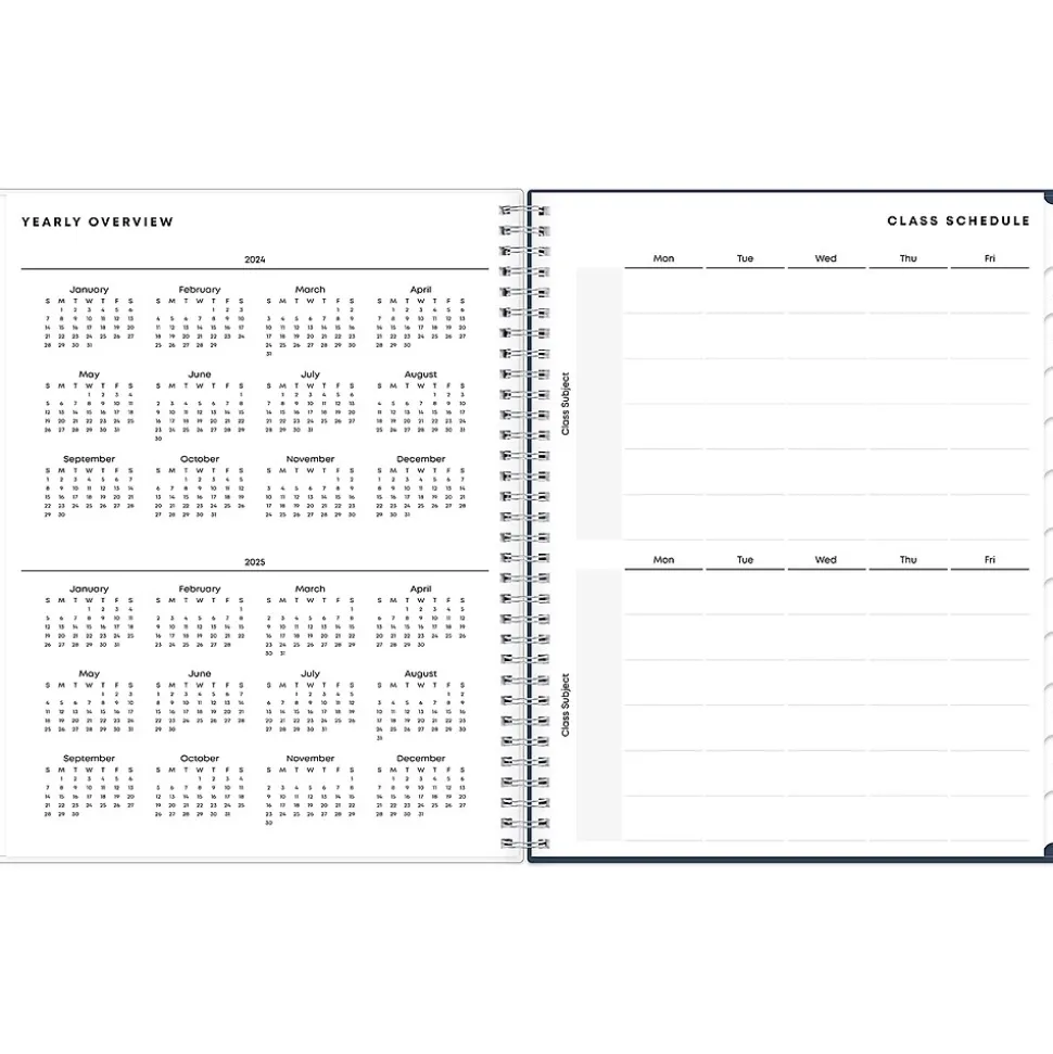 2024-2025 Blue Sky Decosta Blue 8.5" x 11" Academic Weekly & Monthly Student Planner, Plastic Cover (150459)