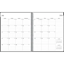 2024-2025 Blue Sky Enterprise 8" x 10" Academic Monthly Planner, Plastic Cover, Black (130615-A25)