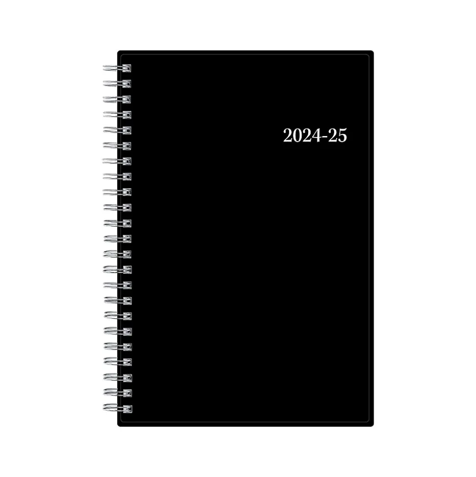 2024-2025 Blue Sky Enterprise 5" x 8" Academic Weekly & Monthly Planner, Plastic Cover, Black (130611-A25)