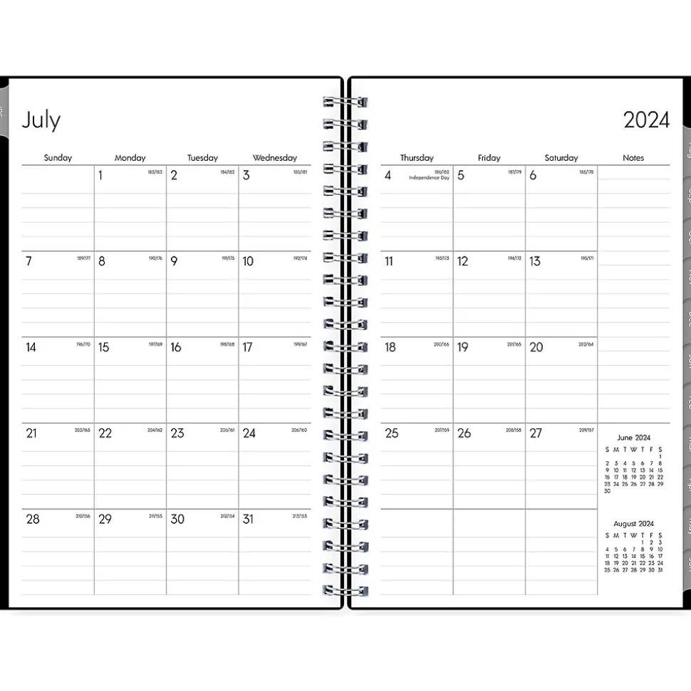 2024-2025 Blue Sky Enterprise 5" x 8" Academic Weekly & Monthly Planner, Plastic Cover, Black (130611-A25)