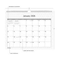2025 Blue Sky Enterprise 15" x 12" Monthly Wall Calendar, White/Gray (111292-25)