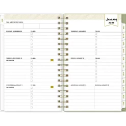 2025 Blue Sky Fiore Cream 3.63" x 6.13" Weekly & Monthly Planner, Plastic Cover, Multicolor (152482)