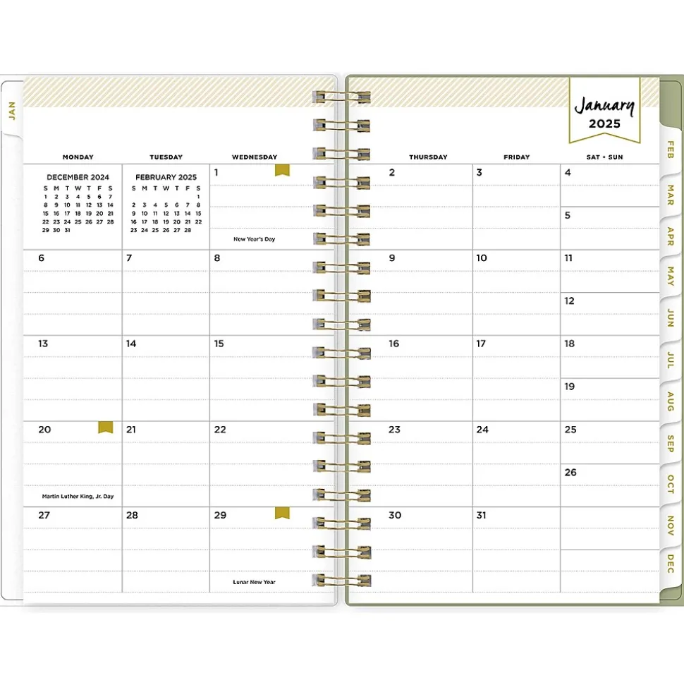 2025 Blue Sky Fiore Cream 3.63" x 6.13" Weekly & Monthly Planner, Plastic Cover, Multicolor (152482)