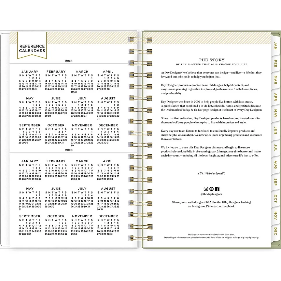 2025 Blue Sky Fiore Cream 3.63" x 6.13" Weekly & Monthly Planner, Plastic Cover, Multicolor (152482)