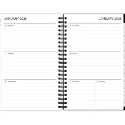 2025 Blue Sky Fran 5" x 8" Weekly & Monthly Planner, Plastic Cover, Black/Brown (150541)