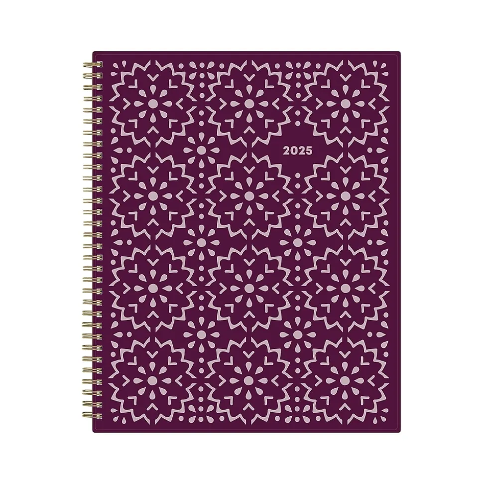 2025 Blue Sky Gili 8.5" x 11" Weekly & Monthly Planner, Plastic Cover, Burgundy/Beige (117889-25)