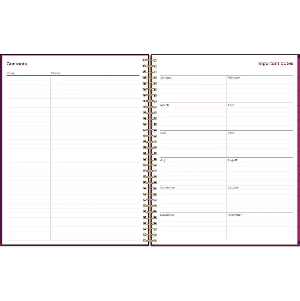 2025 Blue Sky Gili 8.5" x 11" Weekly & Monthly Planner, Plastic Cover, Burgundy/Beige (117889-25)