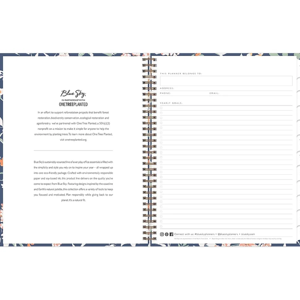 2025 Blue Sky Green Earth Effie 8.5" x 11" Weekly & Monthly Planner, Paperboard Cover, Multicolor (138325-25)