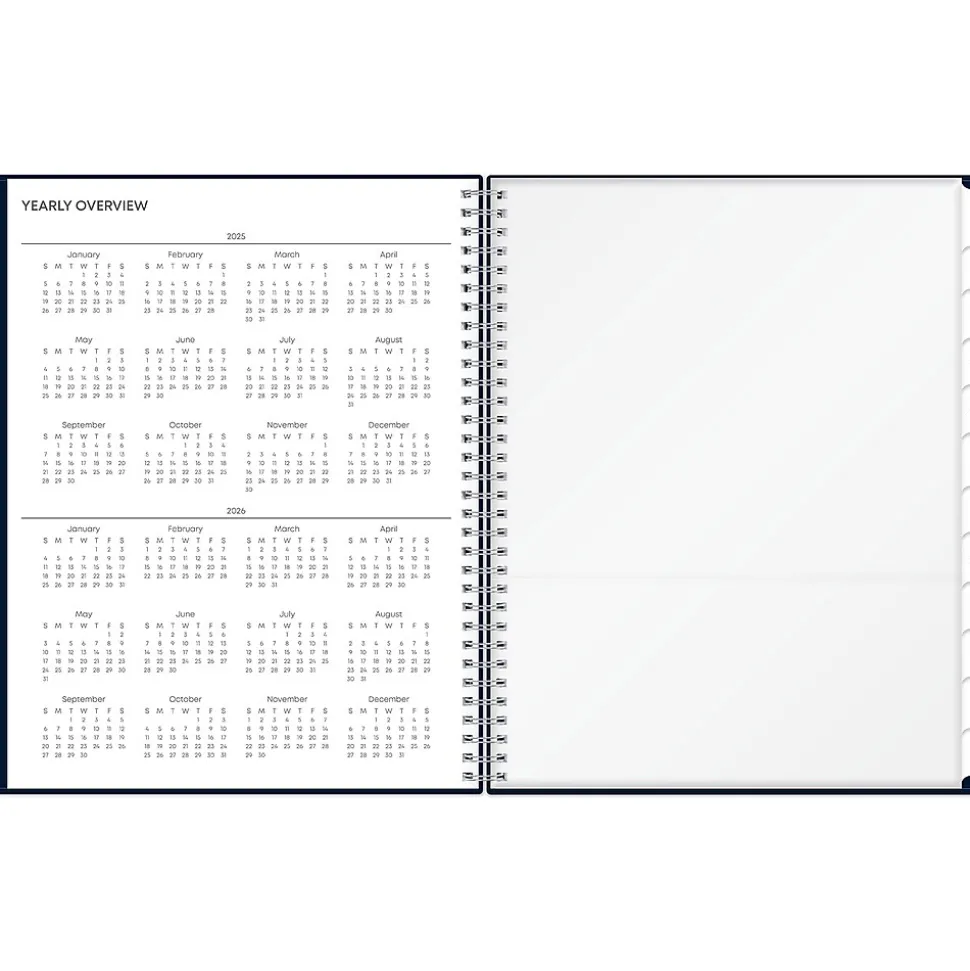 2025 Blue Sky Harbour 8.5" x 11" Weekly & Monthly Planner, Plastic Cover, Navy (148240)