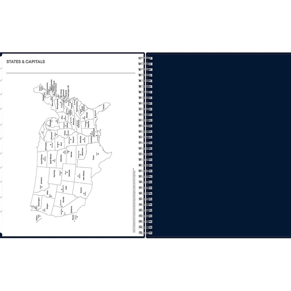 2025 Blue Sky Harbour 8.5" x 11" Weekly & Monthly Planner, Plastic Cover, Navy (148240)