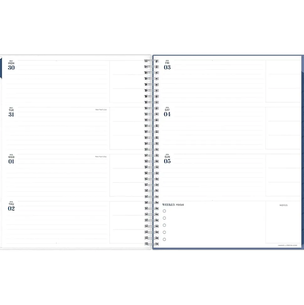 2025 Blue Sky inkWELL Press Chevy Fog 8.5" x 11" Weekly & Monthly Planner, Plastic Cover, Gray/White (147980)