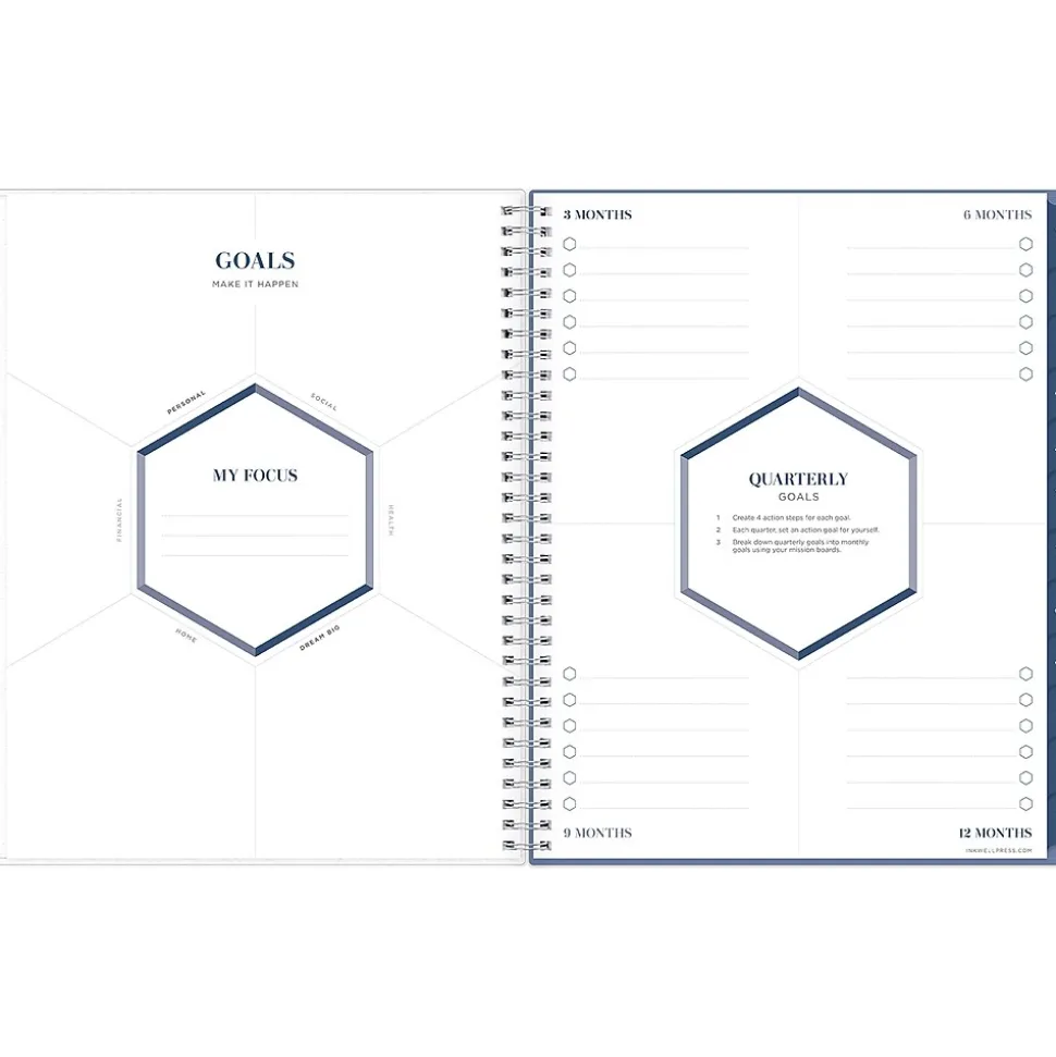 2025 Blue Sky inkWELL Press Chevy Fog 8.5" x 11" Weekly & Monthly Planner, Plastic Cover, Gray/White (147980)