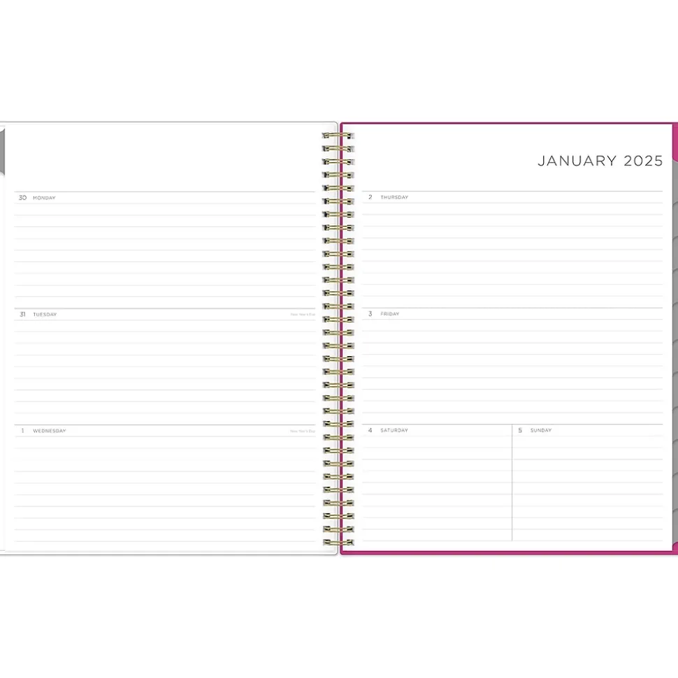 2025 Blue Sky Kelly Ventura Magenta Blooms 8.5" x 11" Weekly & Monthly Planner, Plastic Cover, Multicolor (140945-25)