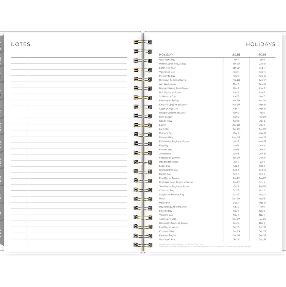 2025 Blue Sky Kelly Ventura Mimosa 5" x 8" Weekly & Monthly Planner, Plastic Cover, Yellow/White (149061-25)