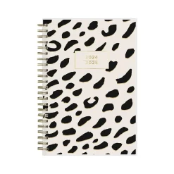 2024-2025 Blue Sky Leopard Black 5" x 8" Academic Weekly & Monthly Planner, Plastic Cover, Black/White (149047-A25)